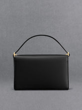 Charles & Ke*th -  Leather & Canvas Monogram Shoulder Bag - Black